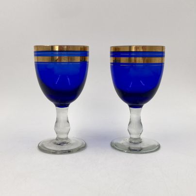 Набор из 2-х рюмок, стекло, золочение, СССР, 1970-1990 гг.