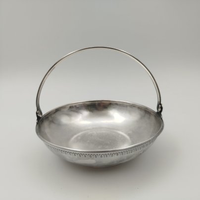 Орешница (конфетница) с ручкой, мельхиор (медь-никель), СССР, 1970-1990 гг.