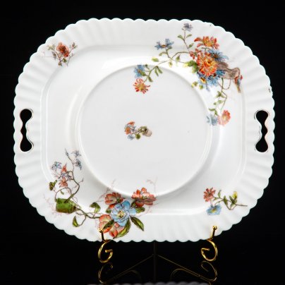 Поднос (подставное блюдо) с цветочным декором, мануфактура "Bellino and Commerell Odessa"