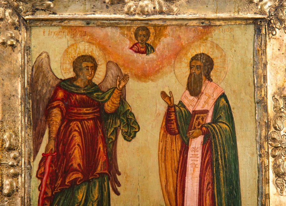 Икона "Архистратиг Михаил и святой Сисой"