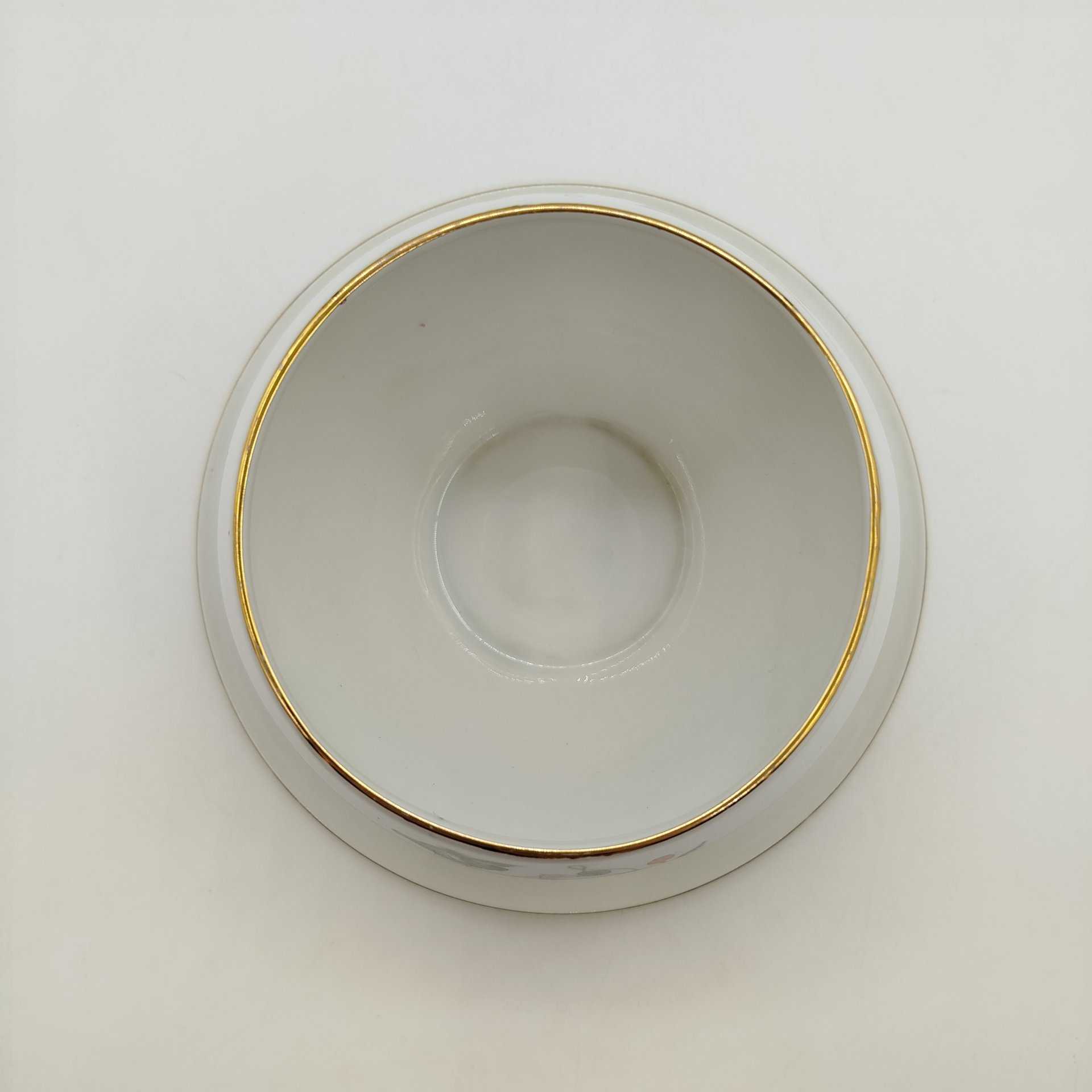 Соусник на подставке с растительным декором, фарфор, деколь, роспись, Concordia Lesov, Чехословакия, 1970-1991 гг.