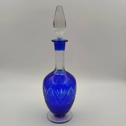 Штоф, стекло, нацвет, алмазная грань, СССР, 1960-1980 гг.