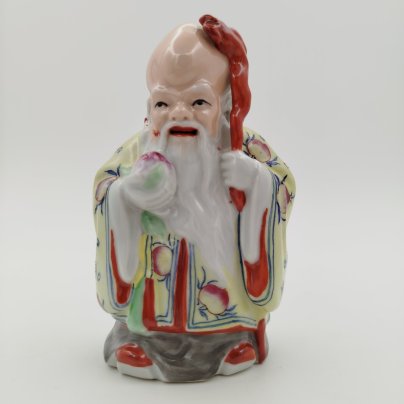 Статуэтка "Шоу-син" (божество долголетия), фарфор, роспись, Китай, 1950-1970 гг.