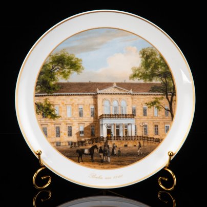 Тарелка декоративная "Дворец принца Карла, 1838 г.", автор Карл Даниэль Фрейданк, фарфор, деколь, золочение, KPM (Königliche Porzellan-Manufaktur), Германия, 1980-1990 гг.