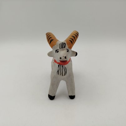 Игрушка "Козёл", керамика, роспись, Каргопольская игрушка, СССР, 1980-2000 гг.