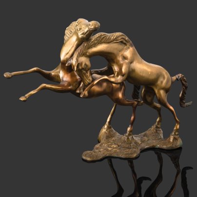 Скульптура "Бегущие лошади", металл, литье, Азия, 1970-1990 гг.