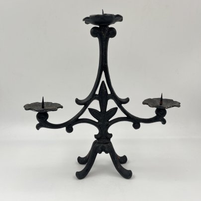 Подсвечник на 3 свечи, чугун, крашение, СССР, 1960-1980 гг.