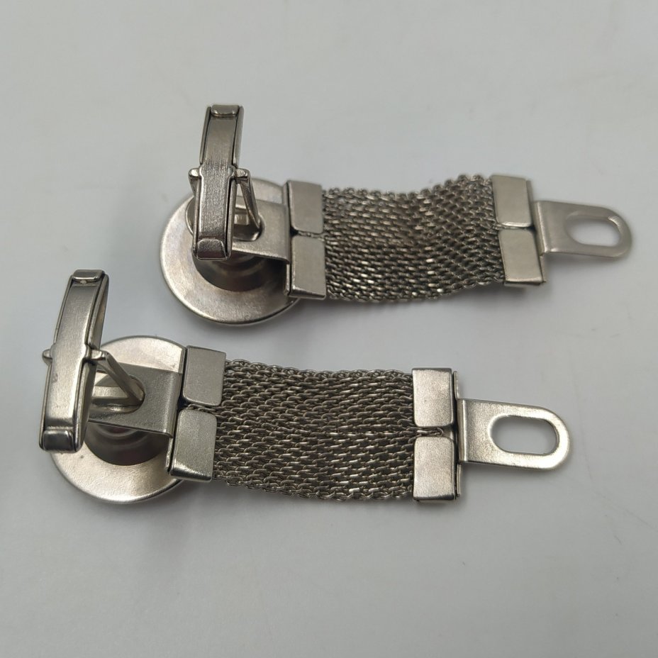 Запонки "Эффект" с прозрачными вставками