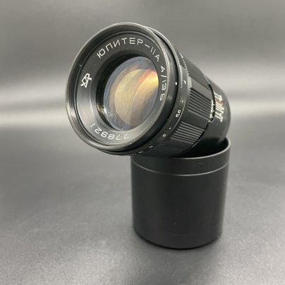 Фотообъектив "Юпитер-11А" 4/135 в родном футляре, металл, пластик, стекло, кожа, Красногорский механический завод (КМЗ), СССР, 1960-1980 гг.
