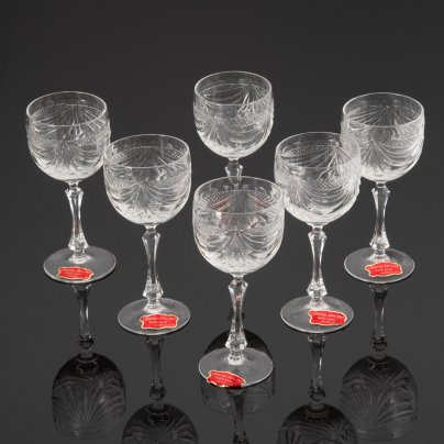 Набор фужеров (бокалов) для вина на 6 персон Cristal Taille main souffle bouche в коробке, хрусталь, 24% свинца