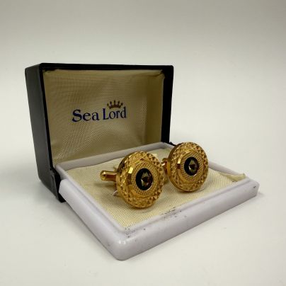 Запонки в оригинальной коробке, металл, стекло, СССР, 1960-1980 гг.