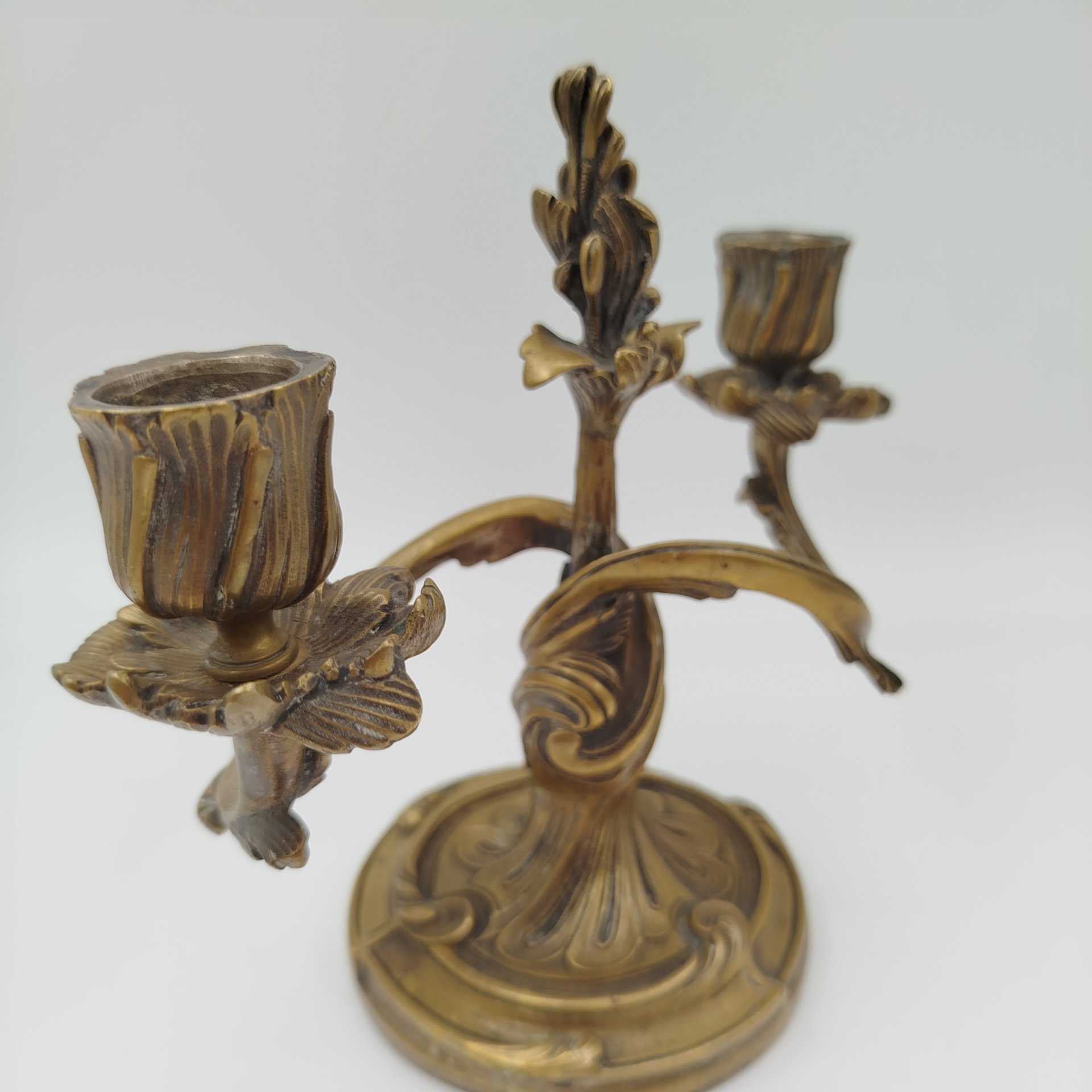 Подсвечник на две свечи, выполненный в стиле модерн, бронза, литье, Европа, 1950-1970 гг.