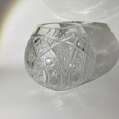 Ваза с резным декором, хрусталь, гранение, СССР, 1970-1990 гг.