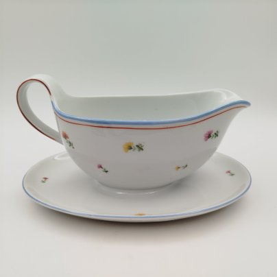 Соусник с нежным цветочным декором, фарфор, деколь, обводка, Kahla