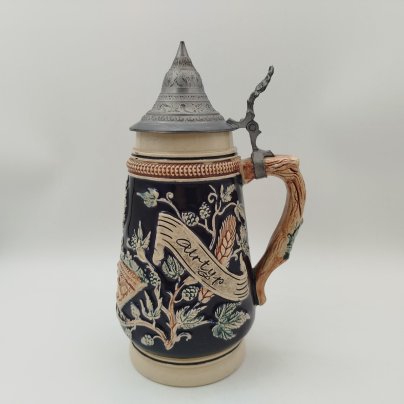 Кружка пивная с крышкой "Altmeister Urtyp", керамика, олово, Германия, 1970-1990 гг.