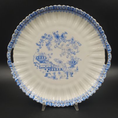 Блюдо в стиле шинуазри, China Blau Rosslau, фарфор, деколь, золочение, Германия, 1900-1950 гг.
