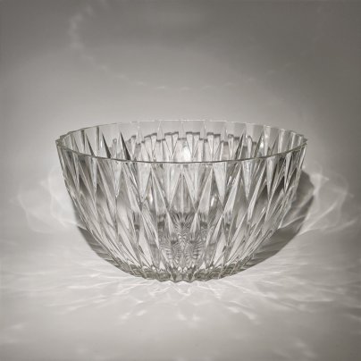 Салатник с рельефным декором, хрусталь, СССР, 1970-1990 гг.