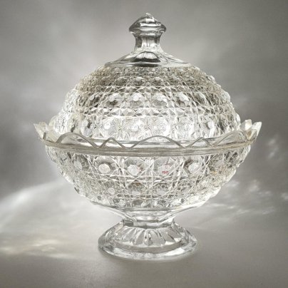 Конфетница "Шапка Мономаха", стекло, пресс, СССР, 1970-1990 гг.
