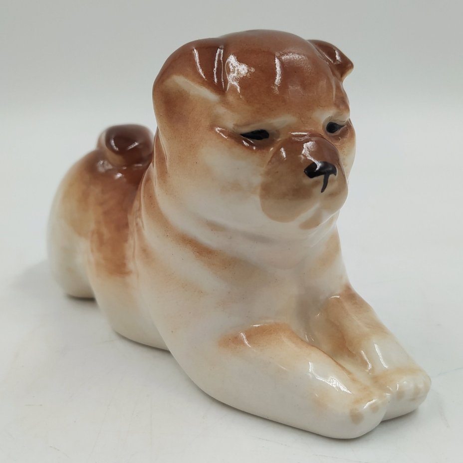 Статуэтка "Чау-чау", скульптор П.П. Веселов, фарфор, аэрография, Ленинградский фарфоровый завод (ЛФЗ), СССР, 1970-1990 гг.