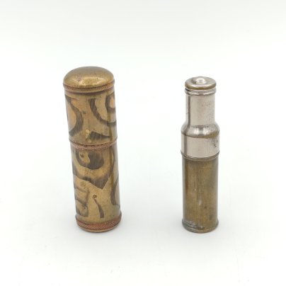 Пара винтажных игольниц, латунь, гравировка
