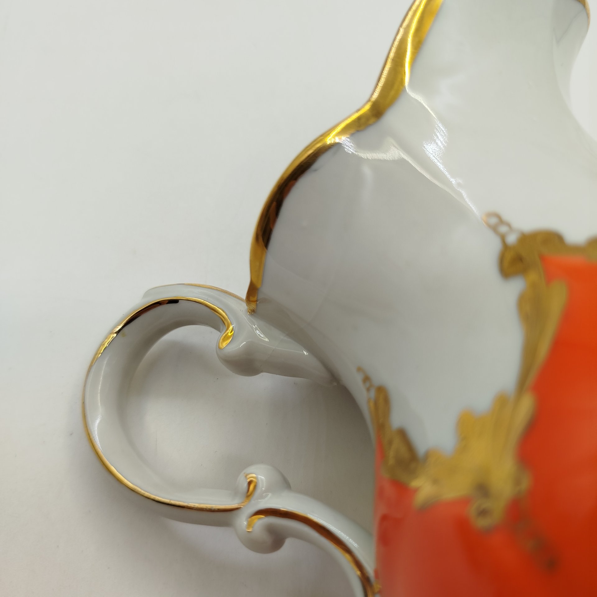 Молочник в классическом стиле, фарфор, золочение, крытье, Барановский фарфоровый завод, СССР, 1960-1970 гг.