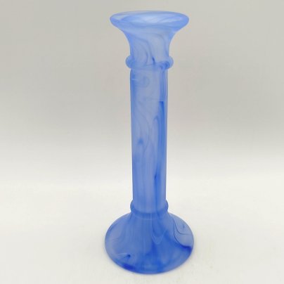 Подсвечник на одну свечу голубоватого оттенка, Herner Glas, стекло, Германия, 2010-2015 гг.
