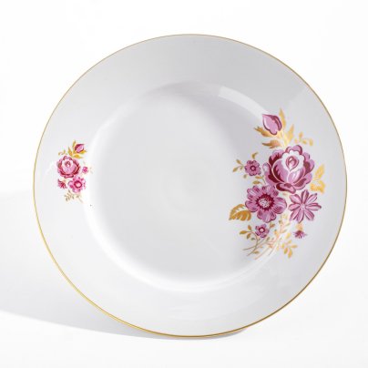Блюдо, украшенное цветочным декором, фарфор, Freiberg Porzellan, ГДР, 1970-1990 гг.