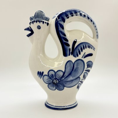 Штоф "Петух", фарфор, роспись, Объединение «Гжель», СССР, 1972-1985 гг.