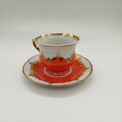 Чайная пара, фарфор, крытье, золочение, Барановский фарфоровый завод, СССР, 1960-1970 гг.