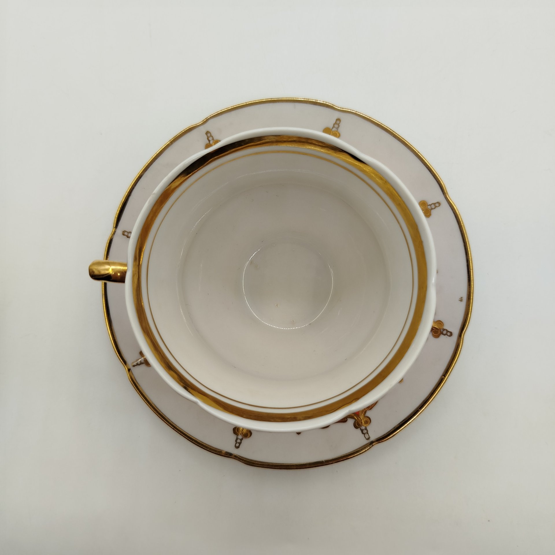 Чайная пара, фарфор, крытье, золочение, Барановский фарфоровый завод, СССР, 1960-1970 гг.