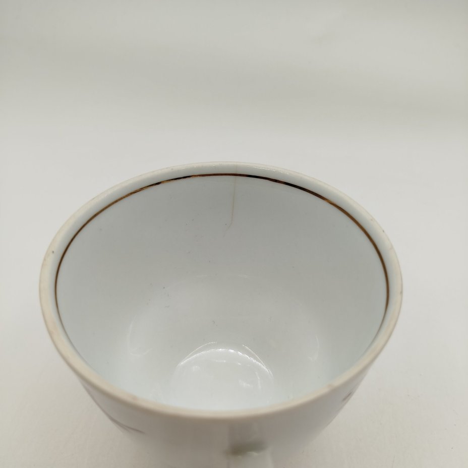 Чайная тройка с цветочным декором, фарфор, золочение, деколь, Colditz (Кольдиц), ГДР, 1970-1980 гг.