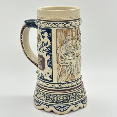 Кружка пивная "Sprich, was wahr ist, trink, was klar ist" ("Говори правду, пей то, что прозрачно"), керамика, Германия, 1960-1990 гг.