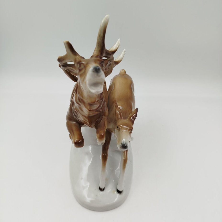 Статуэтка "Олени", фарфор, аэрография, Carl Scheidig, Gräfenthal, Германия, 1935-1972 гг.