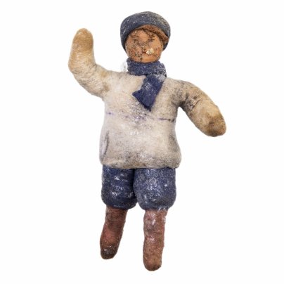 Игрушка "Игра в снежки", вата, папье-маше, клейстер, роспись, СССР, 1930-1950 гг.