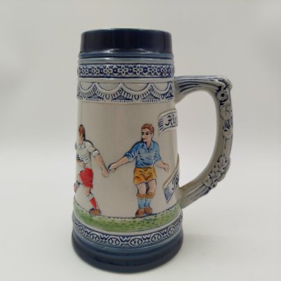 Кружка пивная с изображением футболистов, фаянс, роспись, Германия, 1970-1990 гг.
