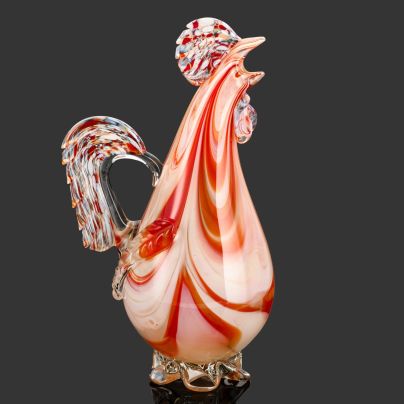 Графин в виде петуха, стекло, гутная техника, СССР, 1980-1990 гг.