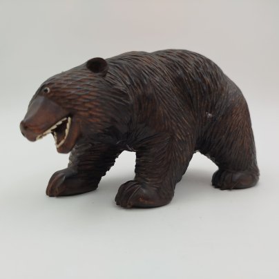 Статуэтка "Медведь", дерево, резьба, кость, Китай, 1950-1980 гг.