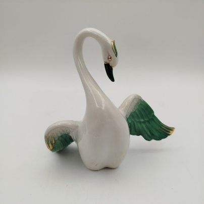 Статуэтка "Лебедь", Cesare Villari, фарфор, роспись, золочение, Италия, 1970-1990 гг.