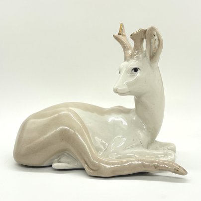 Статуэтка "Олень", фарфор, Золочение, СССР, 1960-1980 гг.