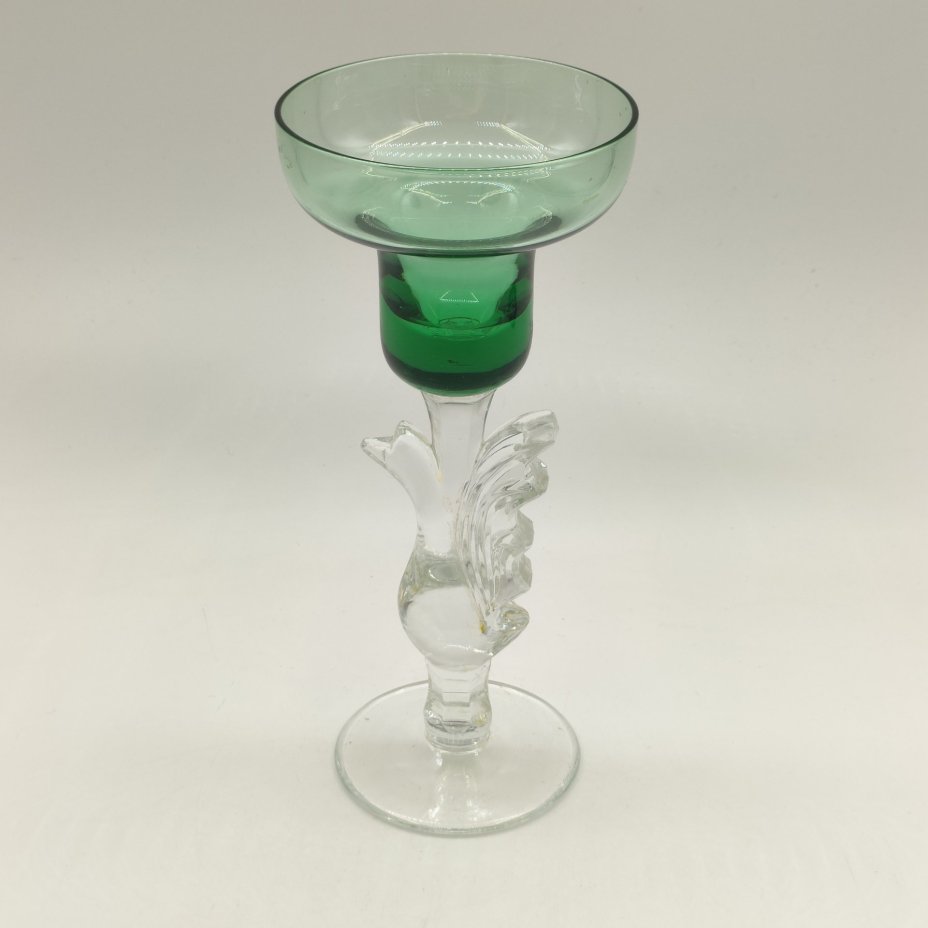 Подсвечник "Птица счастья", цветное стекло, Гусевской хрустальный завод (Гусь-Хрустальный), Российская Федерация, 1990-2010 гг.