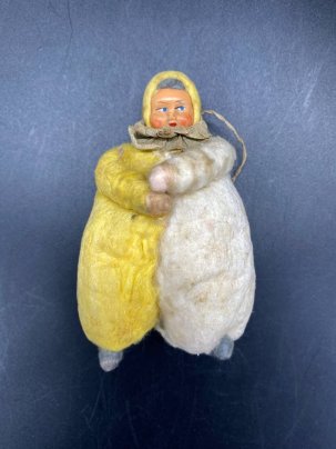 Игрушка ёлочная "Ребёнок в костюме клоуна", вата, клейстер, папье-маше, роспись