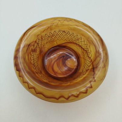 Розетка "Amber Cloud", компания "George Davidson & Co", стекло, матовое, пресс, Великобритания, 1920-1930 гг.