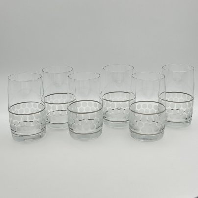 Набор стаканов на 6 персон, украшенные декором "горошек", Bohemia Glass