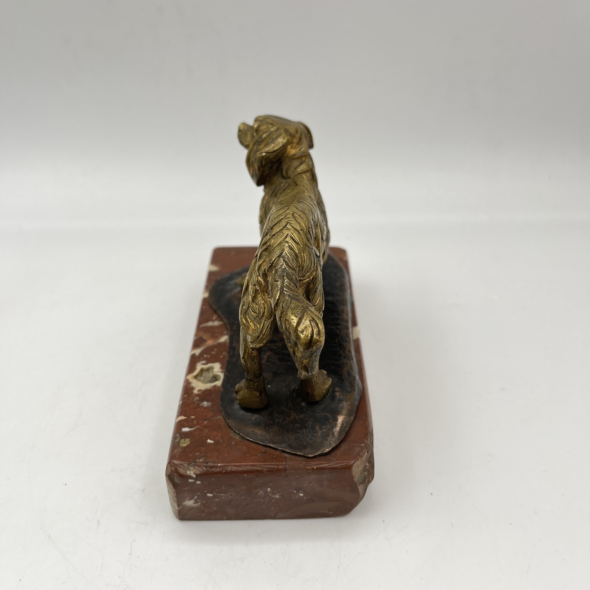 Статуэтка "Сеттер" на постаменте, металл, камень, Западная Европа, 1930-1960 гг.