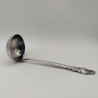 Половник с цветочным декором, мНЦ (медь-никель-цинк), Кольчугинский завод цветных металлов, СССР, 1950-1980 гг.