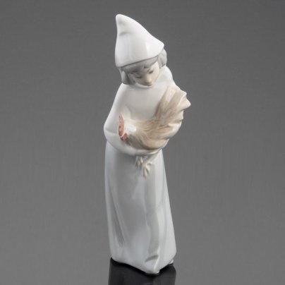 Статуэтка "Девочка с петухом", фарфор, роспись, Lladro, Испания, 1984-1989 гг.