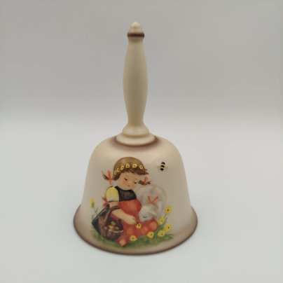 Колокольчик "Девочка с овечкой", фарфор, роспись, Goebel, Германия, 1988 г.