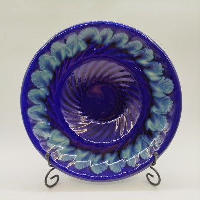 Тарелка сервировочная, фаянс, крытье, роспись, СССР, 1970-1990 гг.