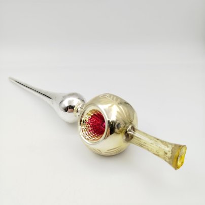 Навершие на ёлку (макушка) в виде фонарика, стекло, краска, СССР, 1960-1990 гг.