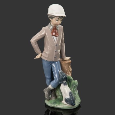 Статуэтка "Мальчик с собакой", скульптор Jose Roig, фарфор, роспись, NAO Porcelain, Испания, 1983 г.